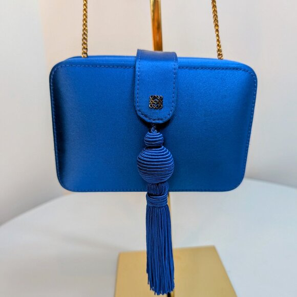 Loewe Blue Box Chain Clutch with Tassel - Picture 14 of 16